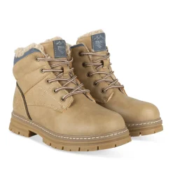 Bottines BEIGE Garçon Motif Uni Lacets