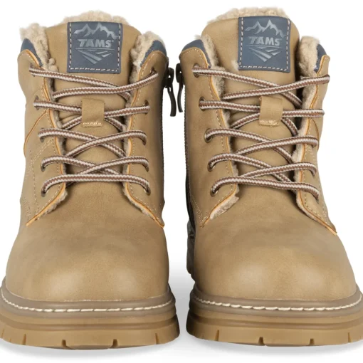 Bottines BEIGE Garçon Motif Uni Lacets