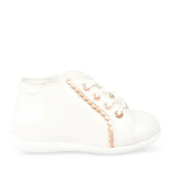 Bottines Bottines BLANC Fille CUIR Motif Uni Elastique