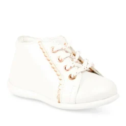 Bottines Bottines BLANC Fille CUIR Motif Uni Elastique