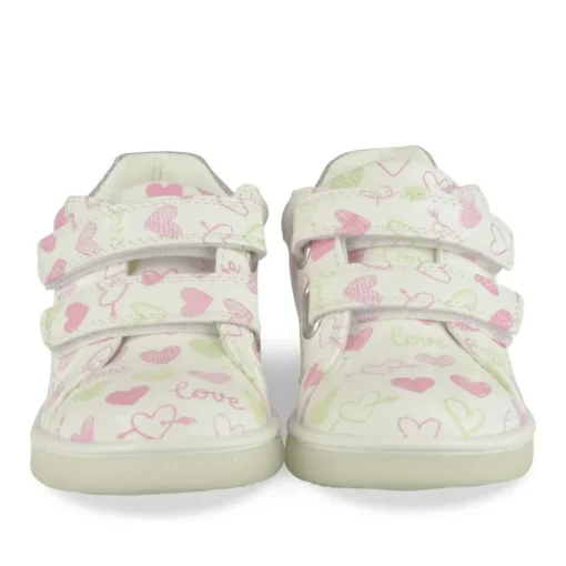 Bottines Bottines BLANC Fille Motif Coeurs Scratch