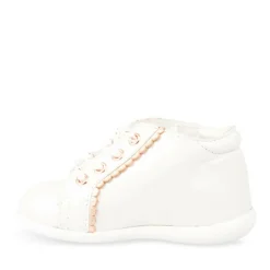 Bottines Bottines BLANC Fille CUIR Motif Uni Elastique