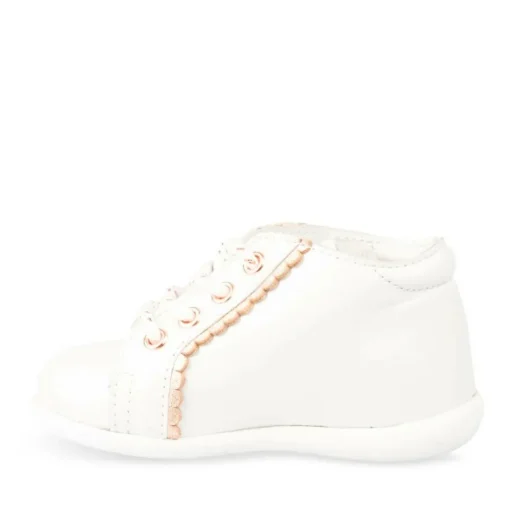 Bottines Bottines BLANC Fille CUIR Motif Uni Elastique