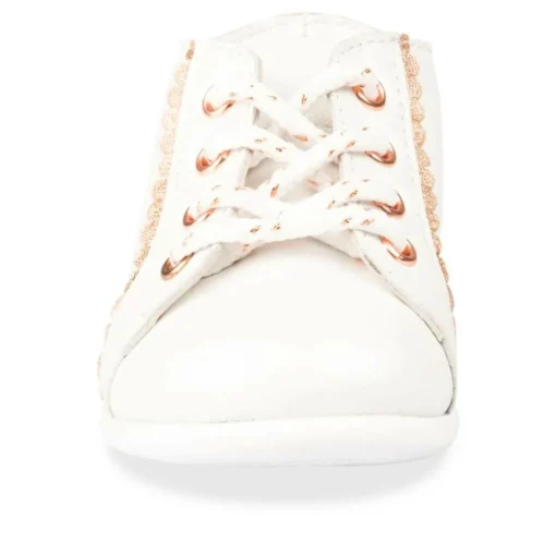 Bottines Bottines BLANC Fille CUIR Motif Uni Elastique