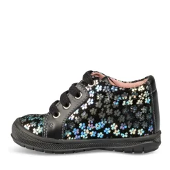 Bottines Bottines NOIR Fille CUIR Motif Uni Lacets