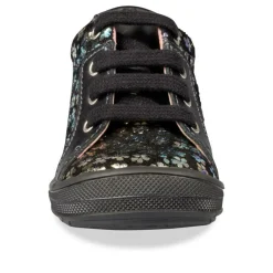 Bottines Bottines NOIR Fille CUIR Motif Uni Lacets