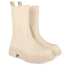 Bottines Chelsea BEIGE Femme Motif Uni Fermeture éclair