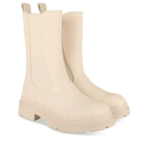Bottines Chelsea BEIGE Femme Motif Uni Fermeture éclair