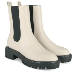 Bottines Chelsea BEIGE Femme Motif Uni A Enfiler