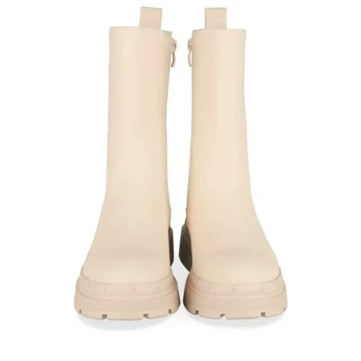 Bottines Chelsea BEIGE Femme Motif Uni Fermeture éclair