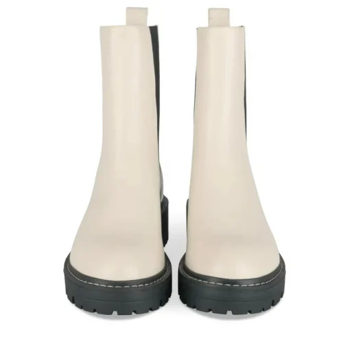 Bottines Chelsea BEIGE Femme Motif Uni A Enfiler