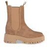 Bottines Chelsea COGNAC Femme CUIR Motif Uni Elastique