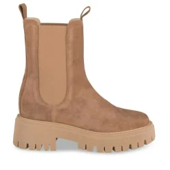 Bottines Chelsea COGNAC Femme CUIR Motif Uni Elastique