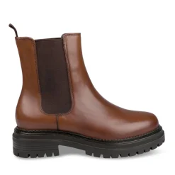 Bottines Chelsea COGNAC Femme CUIR Motif Uni A Enfiler