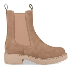 Bottines Chelsea COGNAC Femme CUIR Motif Uni Elastique