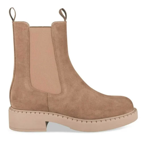 Bottines Chelsea COGNAC Femme CUIR Motif Uni Elastique