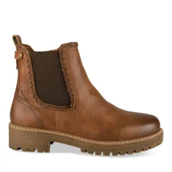 Bottines Chelsea COGNAC Femme Motif Uni Fermeture éclair