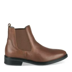 Bottines Chelsea COGNAC Femme CUIR Motif Uni Elastique
