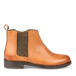 Bottines Chelsea COGNAC Fille CUIR Fermeture éclair