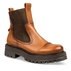 Bottines Chelsea COGNAC Femme CUIR Motif Uni A Enfiler
