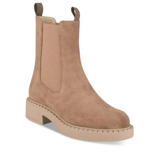 Bottines Chelsea COGNAC Femme CUIR Motif Uni Elastique