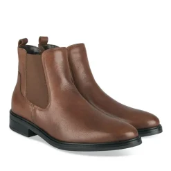 Bottines Chelsea COGNAC Femme CUIR Motif Uni Elastique