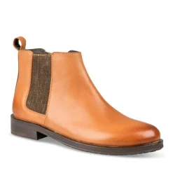 Bottines Chelsea COGNAC Fille CUIR Fermeture éclair