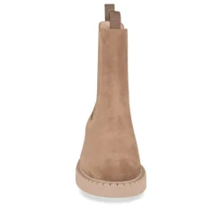 Bottines Chelsea COGNAC Femme CUIR Motif Uni Elastique