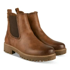 Bottines Chelsea COGNAC Femme Motif Uni Fermeture éclair