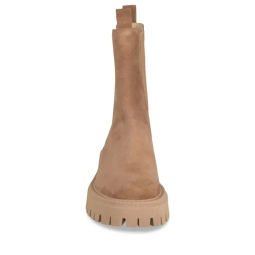 Bottines Chelsea COGNAC Femme CUIR Motif Uni Elastique