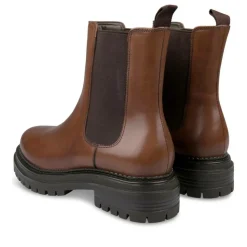 Bottines Chelsea COGNAC Femme CUIR Motif Uni A Enfiler