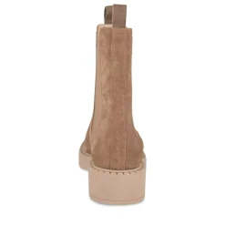 Bottines Chelsea COGNAC Femme CUIR Motif Uni Elastique
