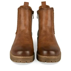 Bottines Chelsea COGNAC Femme Motif Uni Fermeture éclair
