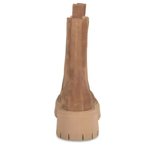 Bottines Chelsea COGNAC Femme CUIR Motif Uni Elastique
