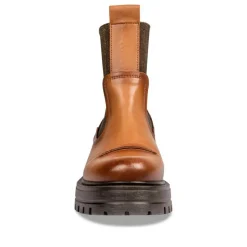 Bottines Chelsea COGNAC Femme CUIR Motif Uni A Enfiler