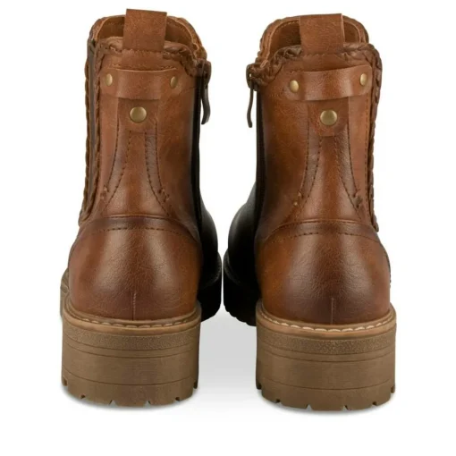 Bottines Chelsea COGNAC Femme Motif Uni Fermeture éclair