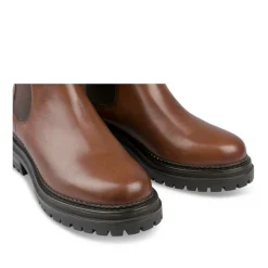 Bottines Chelsea COGNAC Femme CUIR Motif Uni A Enfiler