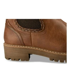 Bottines Chelsea COGNAC Femme Motif Uni Fermeture éclair