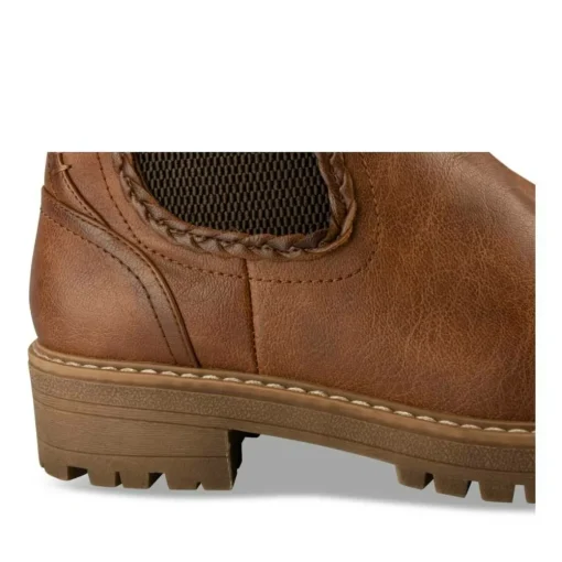 Bottines Chelsea COGNAC Femme Motif Uni Fermeture éclair