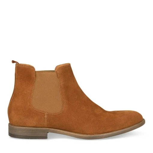 Bottines Chelsea COGNAC Homme CUIR Elastique