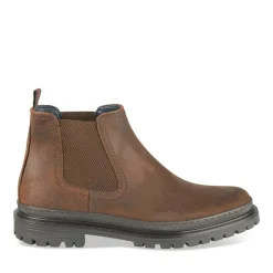 Bottines Chelsea COGNAC Homme CUIR Motif Uni A Enfiler