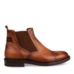 Bottines Chelsea COGNAC Homme CUIR Motif Uni A Enfiler