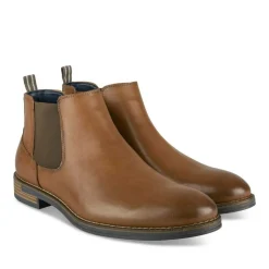 Bottines Chelsea COGNAC Homme Motif Uni A Enfiler
