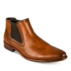 Bottines Chelsea COGNAC Homme Motif Uni Elastique