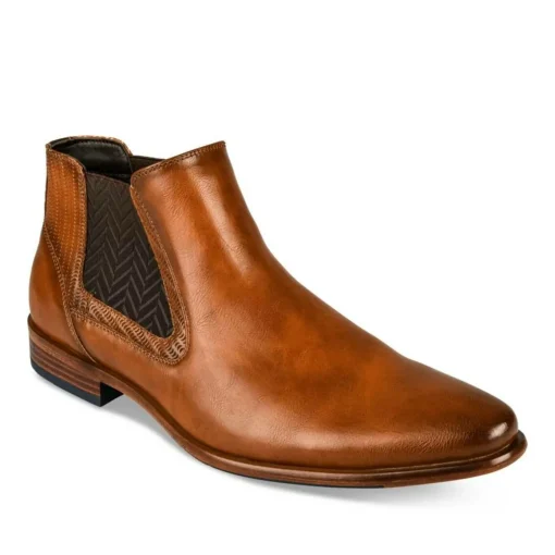Bottines Chelsea COGNAC Homme Motif Uni Elastique