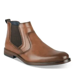 Bottines Chelsea COGNAC Homme Motif Uni A Enfiler