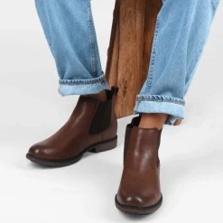 Bottines Chelsea COGNAC Homme Motif Uni A Enfiler