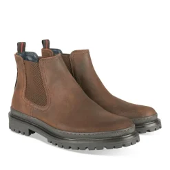 Bottines Chelsea COGNAC Homme CUIR Motif Uni A Enfiler