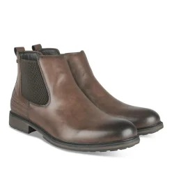 Bottines Chelsea COGNAC Homme Motif Uni A Enfiler