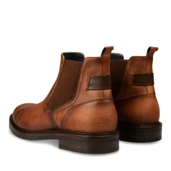 Bottines Chelsea COGNAC Homme CUIR Motif Uni A Enfiler